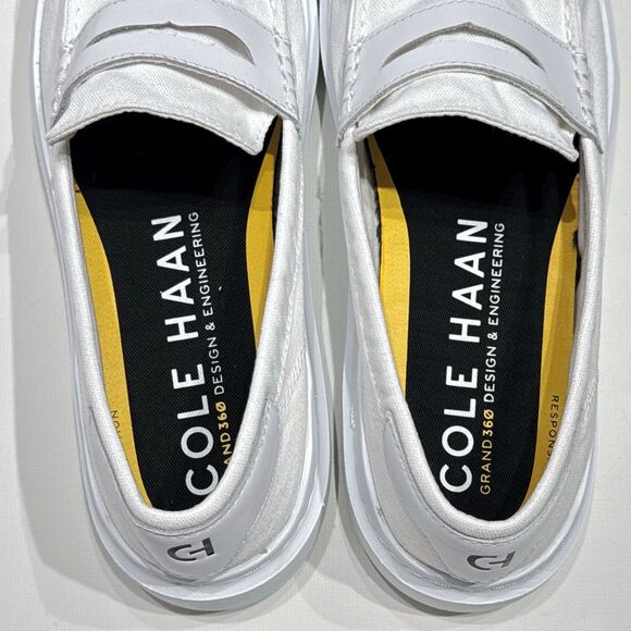 Cole Haan GrandPro Rally Women's White Canvas Penny Loafers Comfort Size 8.5B - Picture 7 of 16